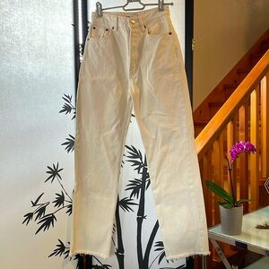 Zara Nearly-New Beige Size 2 Straight Jeans